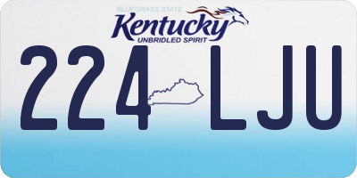 KY license plate 224LJU