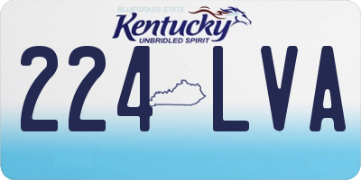 KY license plate 224LVA