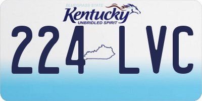 KY license plate 224LVC