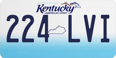 KY license plate 224LVI