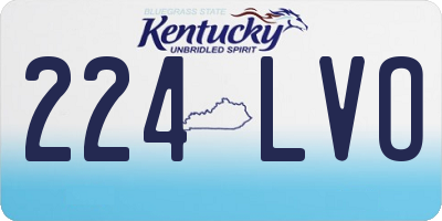 KY license plate 224LVO