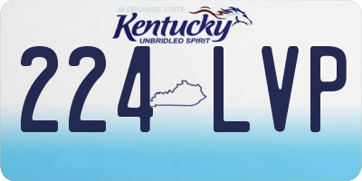 KY license plate 224LVP