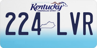KY license plate 224LVR