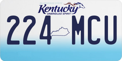 KY license plate 224MCU