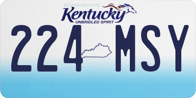 KY license plate 224MSY