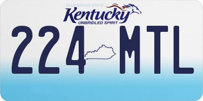 KY license plate 224MTL
