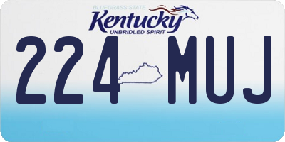 KY license plate 224MUJ
