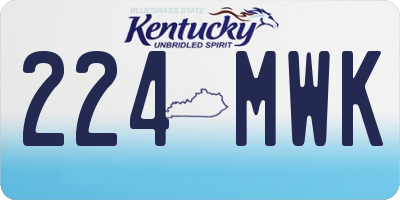 KY license plate 224MWK
