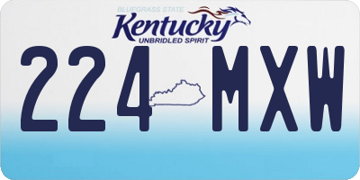 KY license plate 224MXW