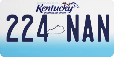 KY license plate 224NAN