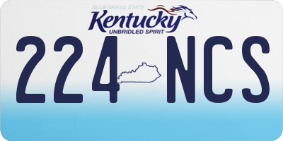 KY license plate 224NCS