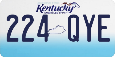 KY license plate 224QYE