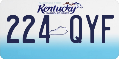 KY license plate 224QYF