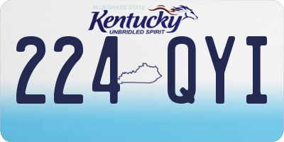 KY license plate 224QYI
