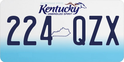 KY license plate 224QZX
