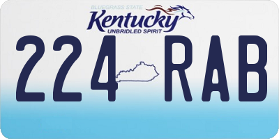KY license plate 224RAB