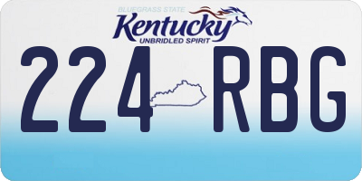 KY license plate 224RBG