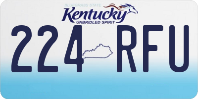 KY license plate 224RFU