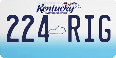 KY license plate 224RIG