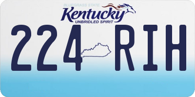 KY license plate 224RIH