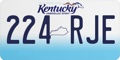KY license plate 224RJE