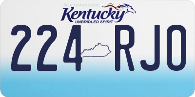 KY license plate 224RJO