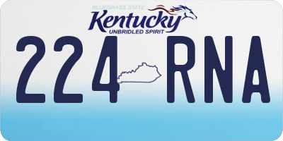 KY license plate 224RNA