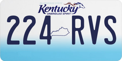 KY license plate 224RVS