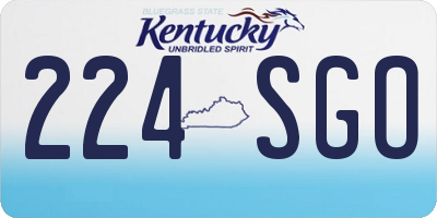 KY license plate 224SGO