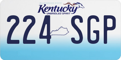 KY license plate 224SGP