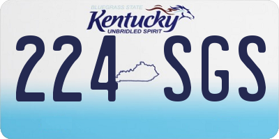 KY license plate 224SGS