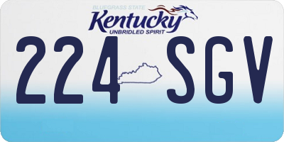 KY license plate 224SGV
