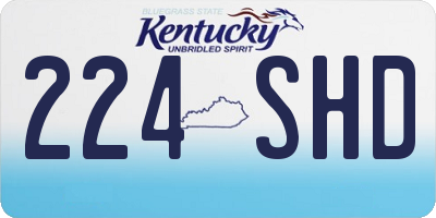 KY license plate 224SHD