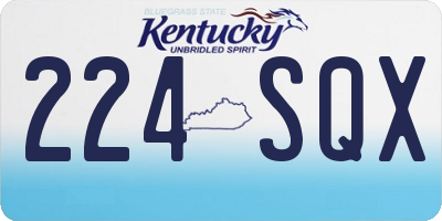KY license plate 224SQX