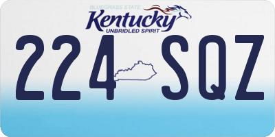 KY license plate 224SQZ