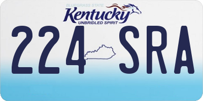 KY license plate 224SRA