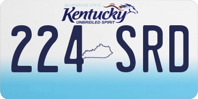 KY license plate 224SRD