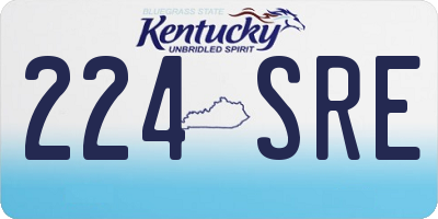 KY license plate 224SRE