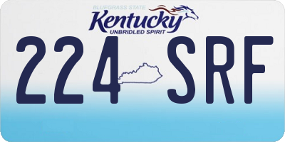 KY license plate 224SRF