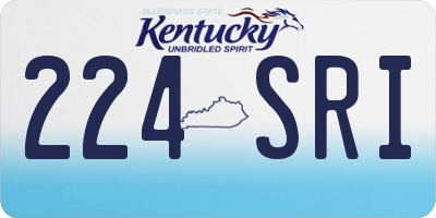 KY license plate 224SRI