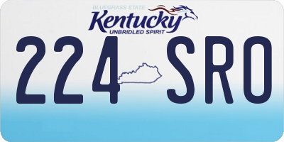 KY license plate 224SRO