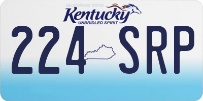 KY license plate 224SRP