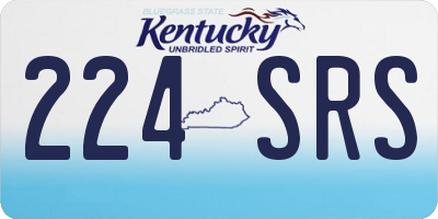 KY license plate 224SRS