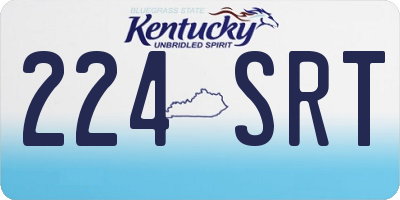 KY license plate 224SRT
