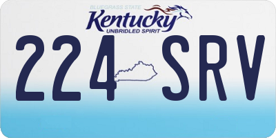 KY license plate 224SRV