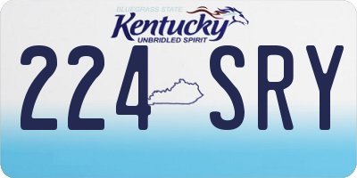 KY license plate 224SRY