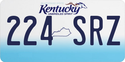 KY license plate 224SRZ