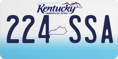 KY license plate 224SSA