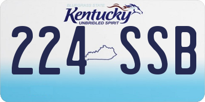 KY license plate 224SSB