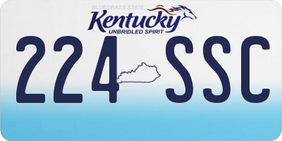 KY license plate 224SSC